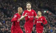 Diogo Jota festeja un gol anotado. Cuotas Inter de Milán vs Liverpool, Champions League.
