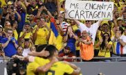 Aficionados celebrando una victoria de la Seleccion Colombia