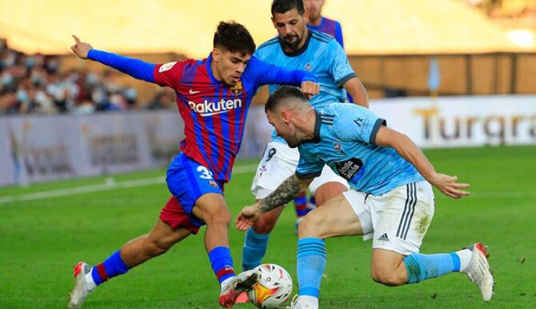 Ez Abde del Barcelona en partido de la Liga contra el Celta